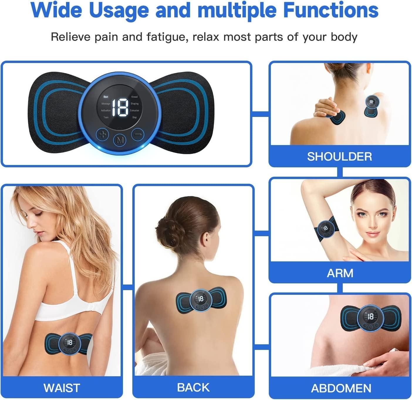Wireless Portable Body Massager - Rechargeable Electric Handheld Massager for Pain Relief